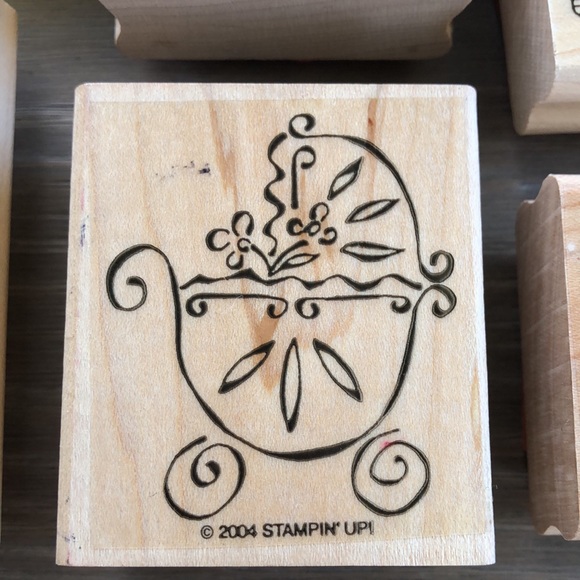 “Baby’s shower “ Set of 8 Stamping Up Scrapbook Wooden Rubber Stamps - Picture 8 of 10